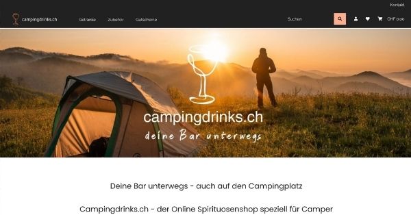 Onlineshop Campingdrinks.ch